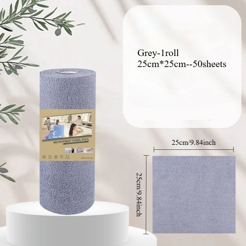 Lingettes Microfibre Réutilisables - Rouleau de 50 Feuilles