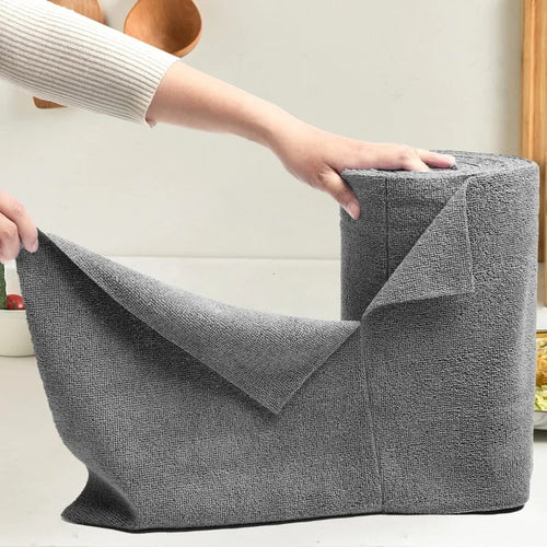 Lingettes Microfibre Réutilisables - Rouleau de 50 Feuilles